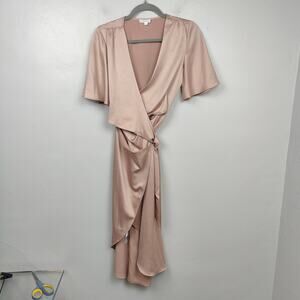 Vetta The Wrap Dress Womens XS‎ Champagne Satin Convertible Duster Crop Top